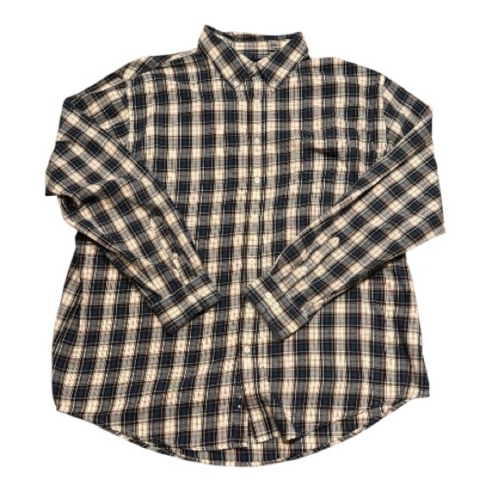 Croft & Barrow Navy And Cream Plaid Shirt